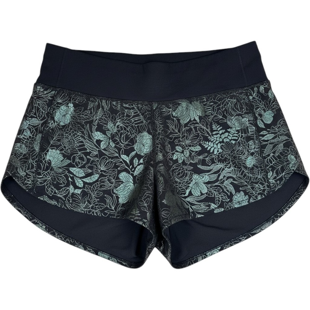 Lululemon Speed Up Low-Rise Lined Shorts 2.5 Foil Floral Multi Black Size 4